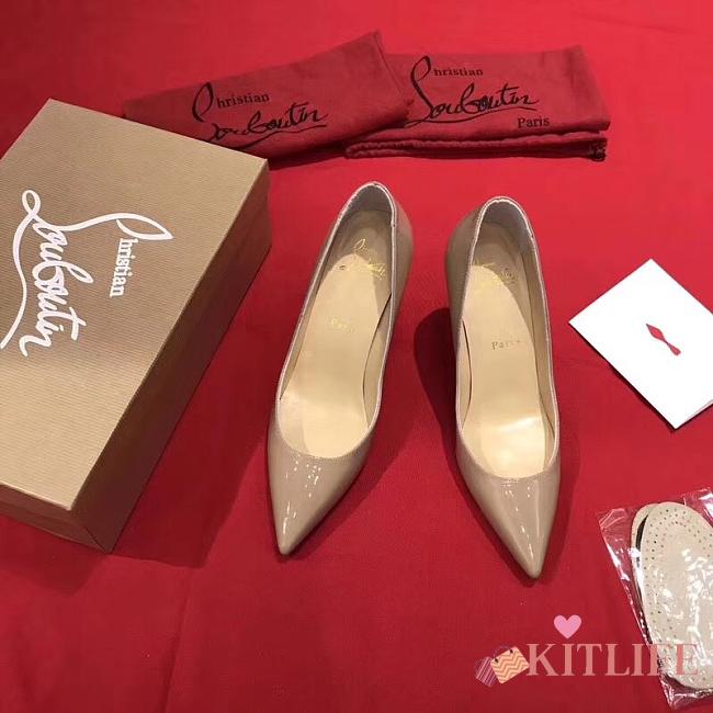 Kitlife Christain Louboutin Pigalle Follies Nude Patent - 7cm - 1