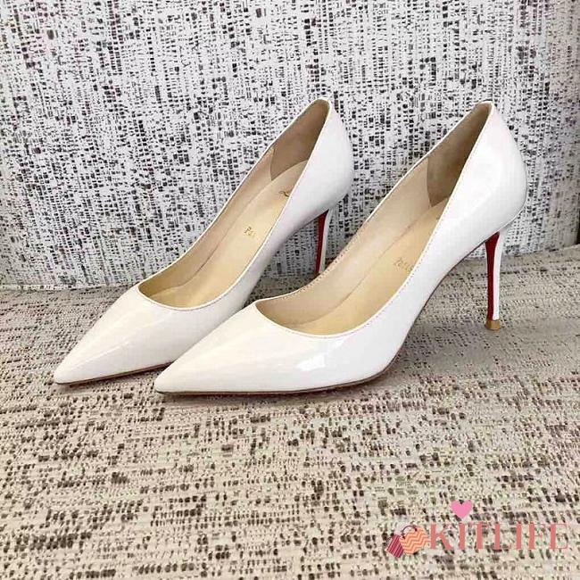 Kitlife Christain Louboutin Pigalle Follies White Patent - 8cm - 1