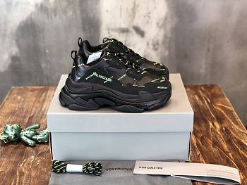 Kitlife Balenciaga Triple S Black Green Allover