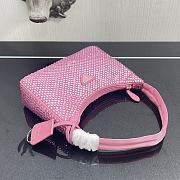Kitlife Prada Re Edition Crystal Bag In Nylon Pink - 22x12x6cm - 4