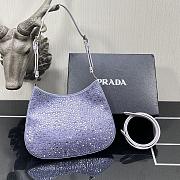 Kitlife Prada Cleo rhinestone shoulder Purple bag - 22x18.5x4.5cm - 6