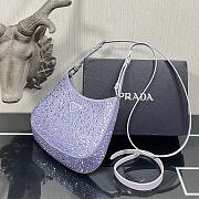 Kitlife Prada Cleo rhinestone shoulder Purple bag - 22x18.5x4.5cm - 4