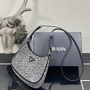 Kitlife Prada Cleo rhinestone shoulder black bag - 22x18.5x4.5cm - 2