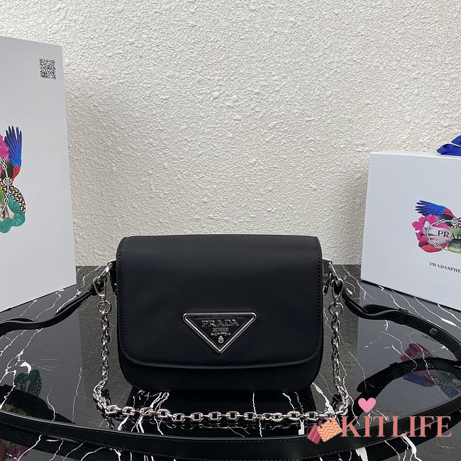 Kitlife Prada Shoulder Bag in nylon and leather black - 1BD263 - 21x16x6.5cm - 1