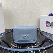 Kitlife Prada Shoulder Bag in nylon and leather blue - 1BD263 - 21x16x6.5cm - 1