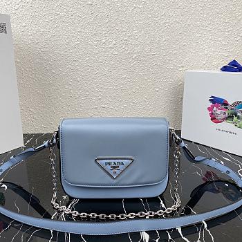 Kitlife Prada Shoulder Bag in nylon and leather blue - 1BD263 - 21x16x6.5cm