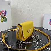 Kitlife Prada Shoulder Bag in nylon and leather yellow - 1BD263 - 21x16x6.5cm - 6