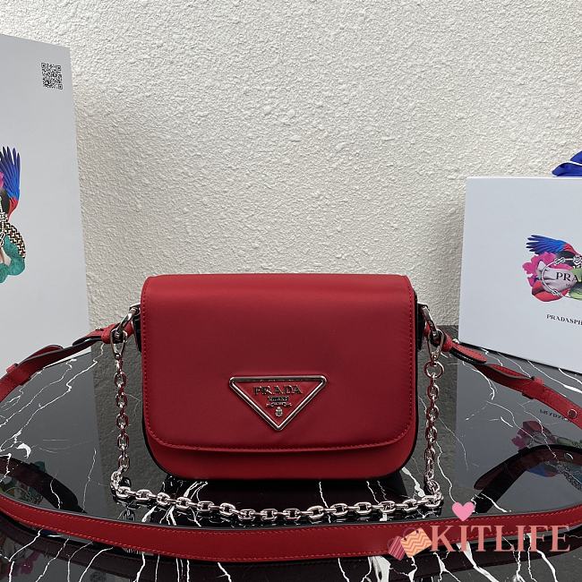 Kitlife Prada Shoulder Bag in nylon and leather Red - 1BD263 - 21x16x6.5cm - 1