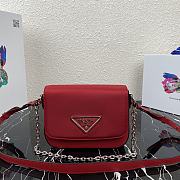 Kitlife Prada Shoulder Bag in nylon and leather Red - 1BD263 - 21x16x6.5cm - 1