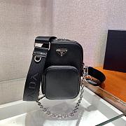 Kitlife Prada Water Lily Saffiano leather black mini bag - 1BH183 - 17.5x11x3.5cm - 1