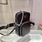 Kitlife Prada Water Lily Saffiano leather black mini bag - 1BH183 - 17.5x11x3.5cm - 4