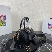 Kitlife Prada Saffiano leather top-handle bag black gold hardware - 20X11X11.5CM - 3