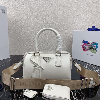 Kitlife Prada Saffiano leather top-handle bag white - 20X11X11.5CM