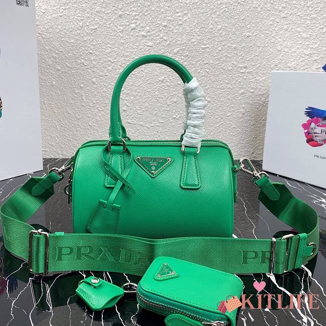 Kitlife Prada Saffiano leather top-handle bag green - 20X11X11.5CM - 1