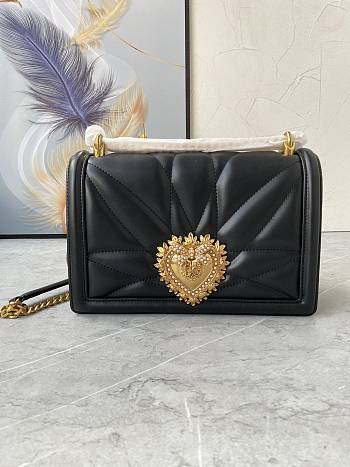 Kitlife Dolce & Gabbana Devotion Small Crossbody Bag Black - 26x 17.5 x 7.5cm