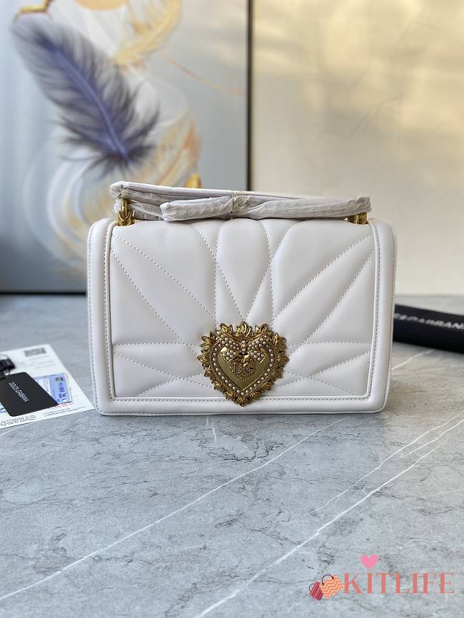 Kitlife Dolce & Gabbana Devotion Small Crossbody Bag White - 26x 17.5 x 7.5cm - 1