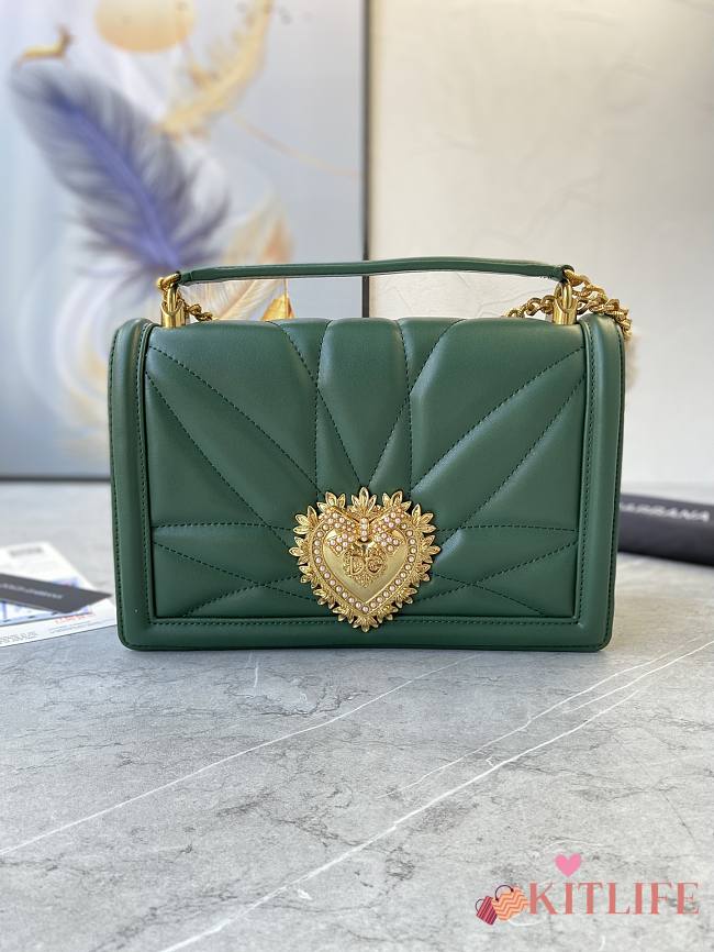 Kitlife Dolce & Gabbana Devotion Small Crossbody Bag Green - 26x 17.5 x 7.5cm - 1