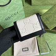 Kitlife Gucci GG card case wallet Black and white - ‎676150 - 11x 8.5x 3cm - 2