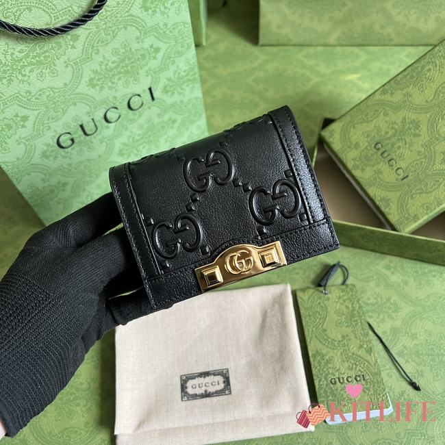 Kitlife Gucci GG card case wallet black - ‎676150 - 11x 8.5x 3cm - 1