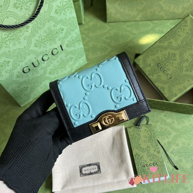 Kitlife Gucci GG card case wallet blue - ‎676150 - 11x 8.5x 3cm - 1