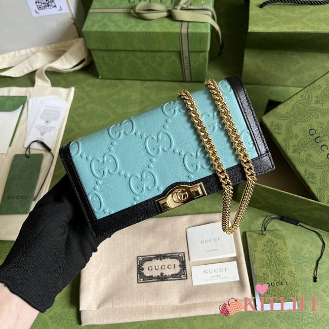 Kitlife Gucci GG wallet with chain blue - ‎676155 - 19x 10x 4cm - 1