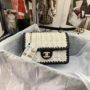 Kitlife Chanel Tweed Handbag White - 22cm - 1