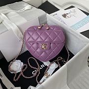 Kitlife Chanel Heart Chain Handbag Purple - 20×17×6.5cm - 1