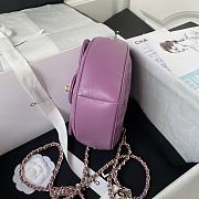 Kitlife Chanel Heart Chain Handbag Purple - 20×17×6.5cm - 5