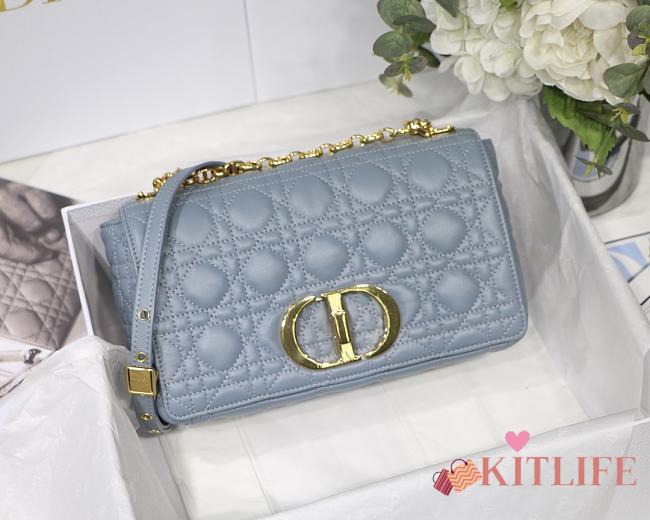 Kitlife Medium Dior Caro Bag Medium Cloud Blue - M9242U - 25.5x15.5x8cm - 1