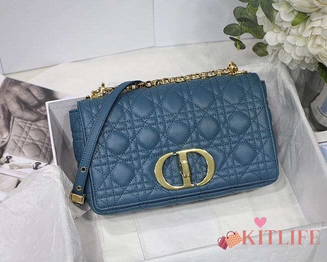 Kitlife Medium Dior Caro Bag Medium Blue - M9242U - 25.5x15.5x8cm - 1