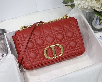 Kitlife Medium Dior Caro Bag Medium Red - M9242U - 25.5x15.5x8cm