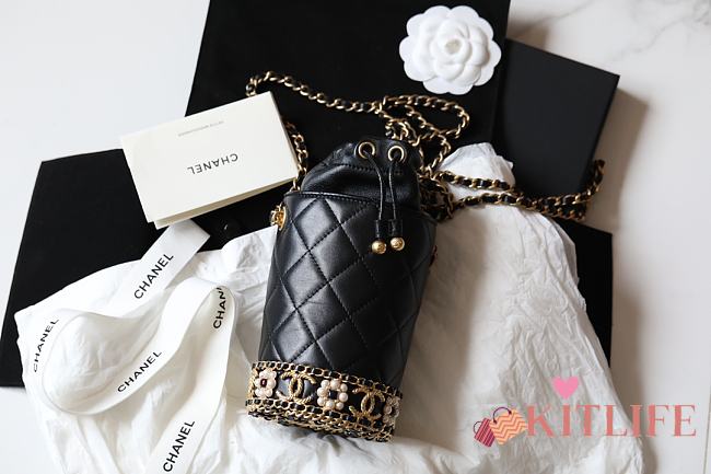 Kitlife Chanel Mini Bucket Black Bag - 21x10cm - 1