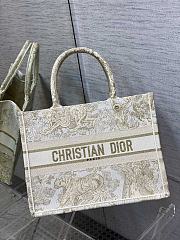 Kitlife Small Dior Book Tote Yellow Toile de Jouy Embroidery - 36*18*28cm - 1