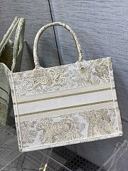 Kitlife Small Dior Book Tote Yellow Toile de Jouy Embroidery - 36*18*28cm - 2