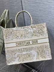 Kitlife Dior Book Tote Yellow Toile de Jouy Embroidery - 42*18*35cm - 1