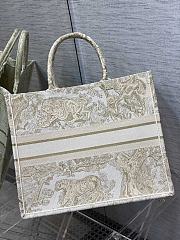 Kitlife Dior Book Tote Yellow Toile de Jouy Embroidery - 42*18*35cm - 6