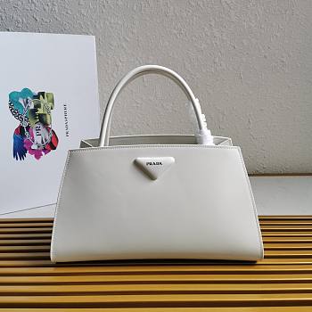 Kitlife Prada Brushed leather handbag white - 1BA327 - 33x18x13.5cm