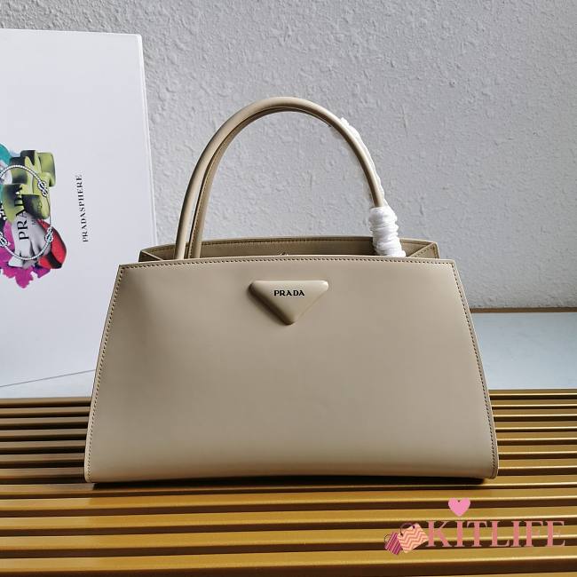 Kitlife Prada Brushed leather handbag beige - 1BA327 - 33x18x13.5cm - 1