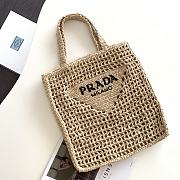 Kitlife Raffia tote bag tan - 1BG393 - 36x38x3cm - 1