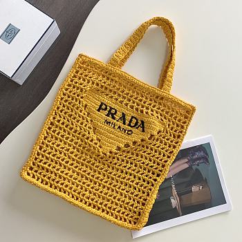 Kitlife Raffia tote bag yellow - 1BG393 - 36x38x3cm