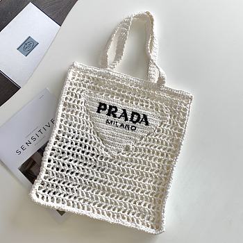 Kitlife Raffia tote bag white - 1BG393 - 36x38x3cm