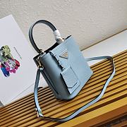 Kitlife Prada Small Saffiano Leather Prada Panier Bag Cloud Blue - 1BA217 - 17x18X10.5 - 6