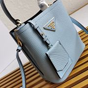 Kitlife Prada Small Saffiano Leather Prada Panier Bag Cloud Blue - 1BA217 - 17x18X10.5 - 5