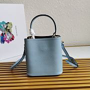 Kitlife Prada Small Saffiano Leather Prada Panier Bag Cloud Blue - 1BA217 - 17x18X10.5 - 3