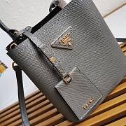 Kitlife Prada Small Saffiano Leather Prada Panier Bag Grey - 1BA217 - 17x18X10.5 - 3