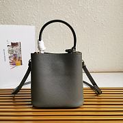 Kitlife Prada Small Saffiano Leather Prada Panier Bag Grey - 1BA217 - 17x18X10.5 - 2