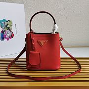 Kitlife Prada Small Saffiano Leather Prada Panier Bag Red - 1BA217 - 17x18X10.5 - 1