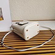 Kitlife Prada Small Saffiano Leather Prada Panier Bag White - 1BA217 - 17x18X10.5 - 2