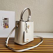 Kitlife Prada Small Saffiano Leather Prada Panier Bag White - 1BA217 - 17x18X10.5 - 4