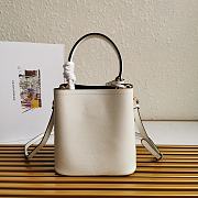 Kitlife Prada Small Saffiano Leather Prada Panier Bag White - 1BA217 - 17x18X10.5 - 6